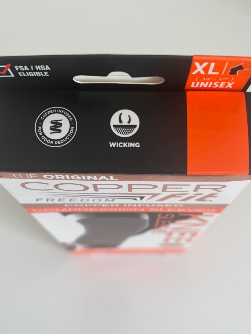 Copper Fit Freedom Copper Infused Compression Knee Sleeve Size XL Black Open Box - Picture 5 of 6